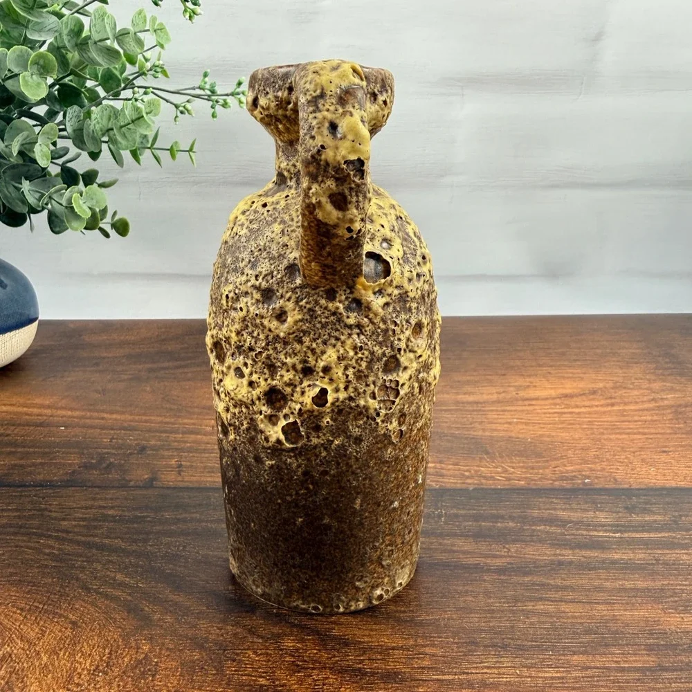 Ruscha 321/2 Fat Lava Krug Jug Vase Brown Ochre MCM West German Pottery